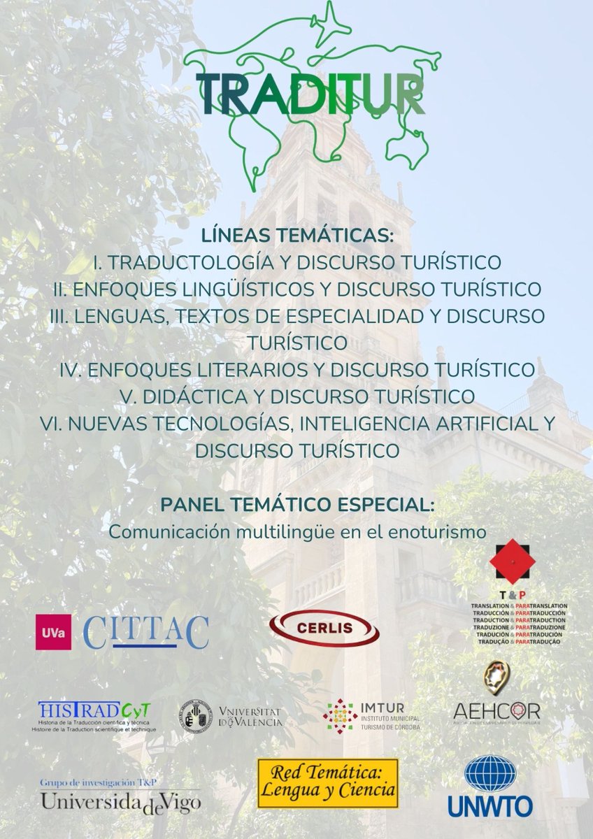 📢 Vuelve TRADITUR en su IV edición con muchas sorpresas. Os esperamos en Córdoba en el mes de octubre‼️ 🤗 <a href="/tradiesuco/">TRADIES</a> <a href="/IaturTurismo/">IATUR TURISMO</a> <a href="/lenguayciencia/">Lenguayciencia</a> <a href="/GIRTraduvino/">GIRTraduvino</a>