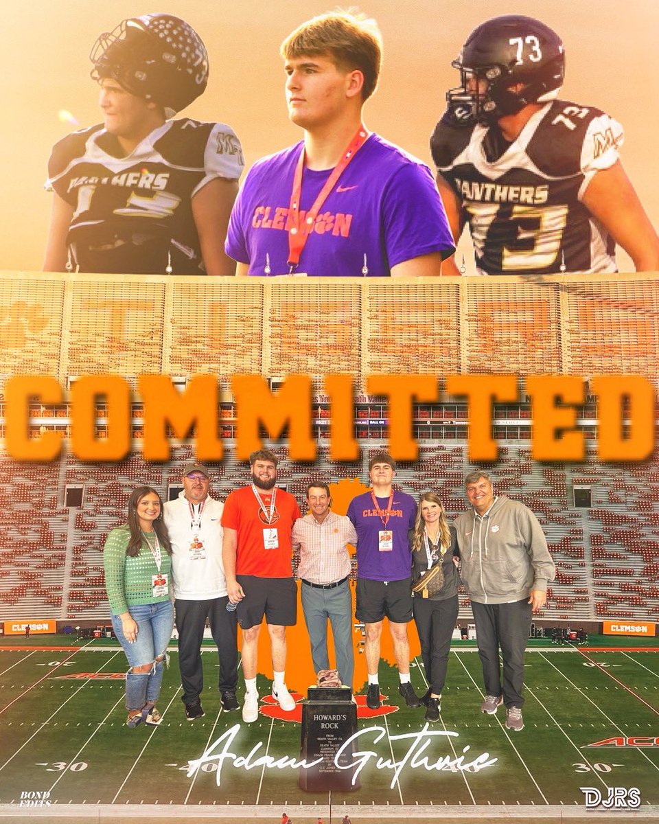 Adam Guthrie (@adamguthrie21) on Twitter photo H🐅ME
Thanks mom, dad, and my big brother for everything you have done for me to be in this position. Thank you to the MT community and my coaches. Big thanks to <a href="/DJRSwework/">Darren Junior Recruiting Source LLC.</a> for not just helping with recruiting but also helping develop to be a great OL.
Tiger town man I am. H🐅ME
Thanks mom, dad, and my big brother for everything you have done for me to be in this position. Thank you to the MT community and my coaches. Big thanks to <a href="/DJRSwework/">Darren Junior Recruiting Source LLC.</a> for not just helping with recruiting but also helping develop to be a great OL.
Tiger town man I am.