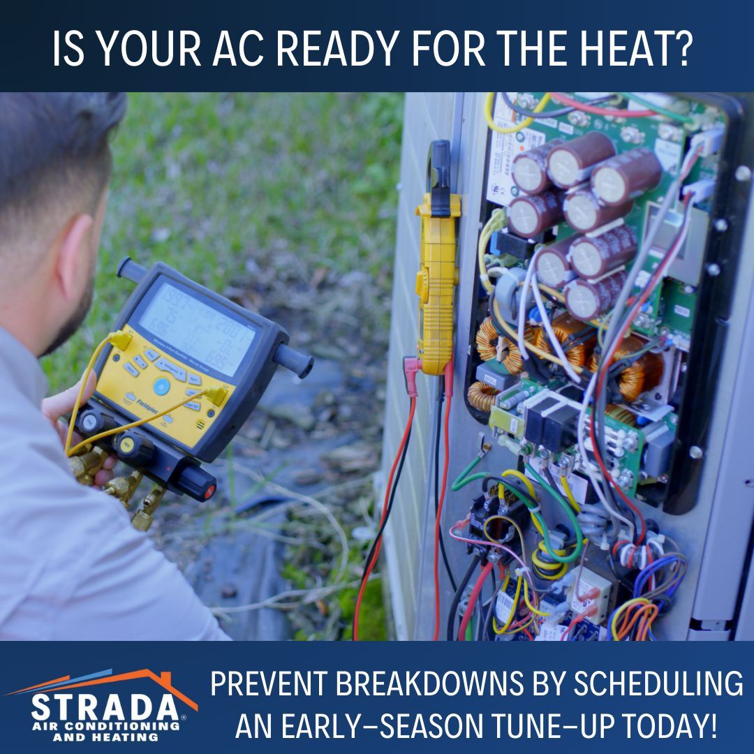 stradaservices's tweet photo. Don’t wait for summer to realize your AC isn’t working! Call Strada Services for a seasonal tune-up. #StradaServices #YouOughtaCallStrada https://t.co/S0IPA2JQQr