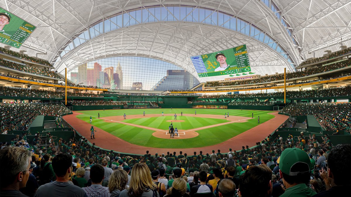 MLBONFOX's tweet photo. The Athletics have released new renderings for their ballpark in Las Vegas

via @Athletics https://t.co/61eQ8fbfcI