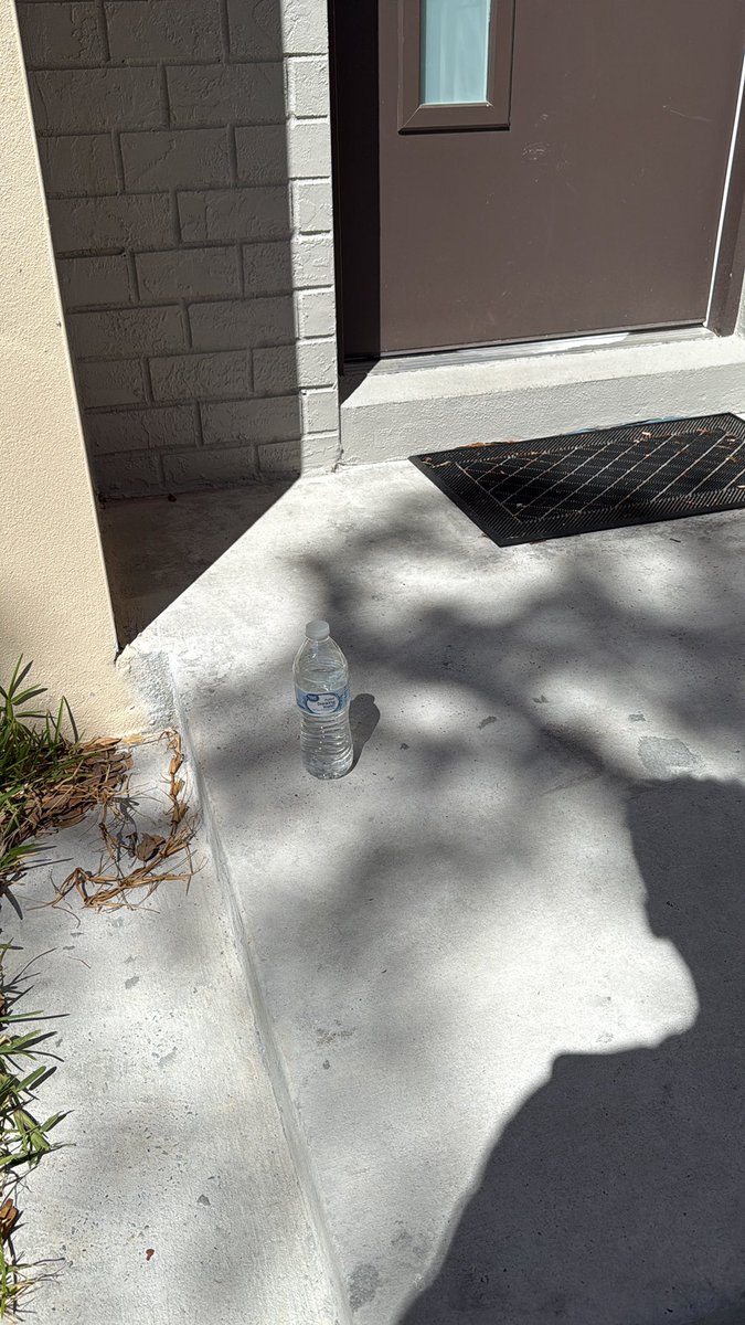 mikegardner36's tweet photo. roommate told me he left water out for the stray cat in the neighborhood. can’t tell if he’s joking or has an IQ of 37. https://t.co/pvEnOUEVFP