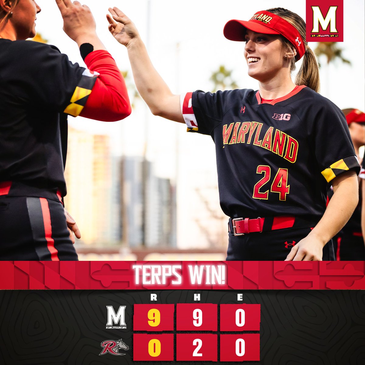 Maryland Softball (@terpssoftball) on Twitter photo Another Shutout W🔥
🐢 Murphy records her first career double & triple
🐢 Woods crushes her second homer of the season
🐢 Borovac smashes her first career triple
🐢 Wurst ties her career high with 9 strikeouts and earns her second career shutout
🔗bit.ly/41vFxYx Another Shutout W🔥
🐢 Murphy records her first career double & triple
🐢 Woods crushes her second homer of the season
🐢 Borovac smashes her first career triple
🐢 Wurst ties her career high with 9 strikeouts and earns her second career shutout
🔗bit.ly/41vFxYx