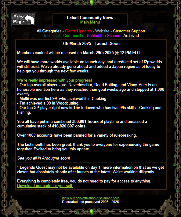 2004Scape's full release on the 29th already after only one month of ftp!!