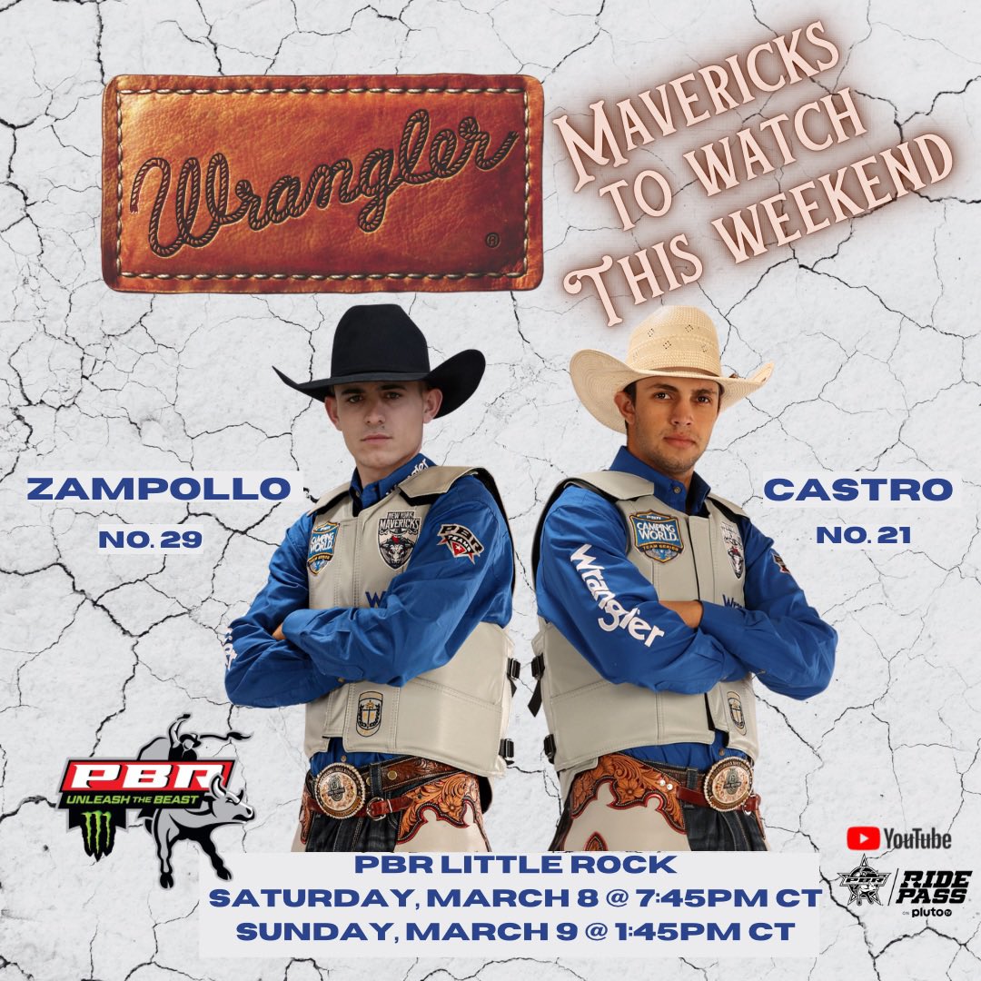 NY_Mavericks's tweet photo. Your #concretecowboys are Little Rock @pbr bound! Keep your eyes on this weekend’s @wrangler #MavericksToWatch - @leocastrof_ & @leandro_zampollo 🔥 https://t.co/yxLJA9lZ2i