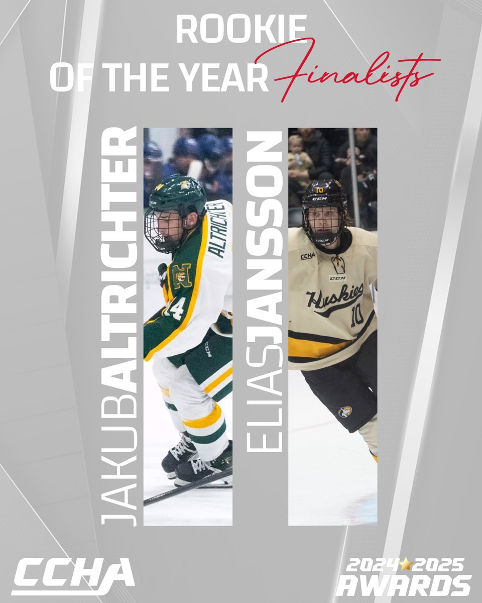 🏆 The Finalists for #CCHA Rookie of the Year!

📰: tinyurl.com/2d36t9lb 

#CCHAHockey | #CCHAHonors