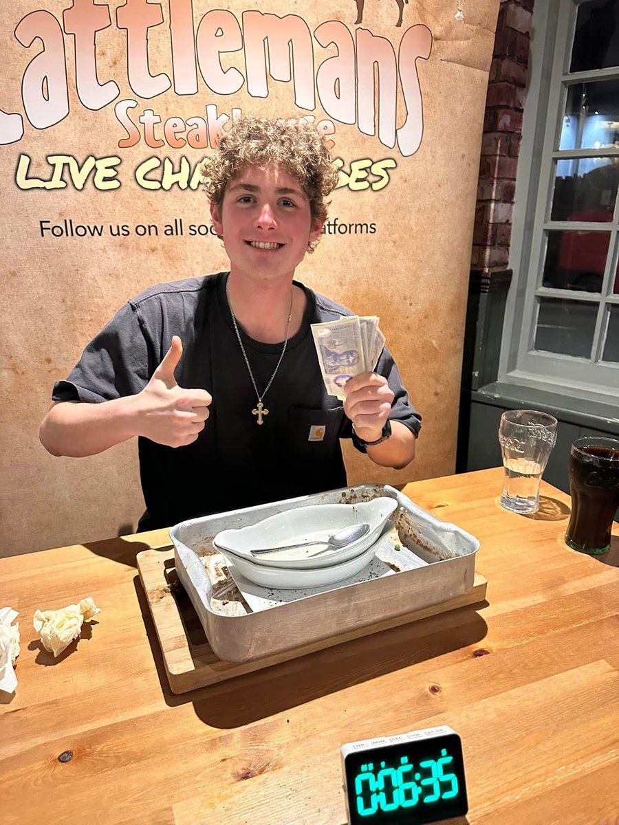 jack legath smashed our cottage pie challenge in record time…6mins and 35 seconds!!!