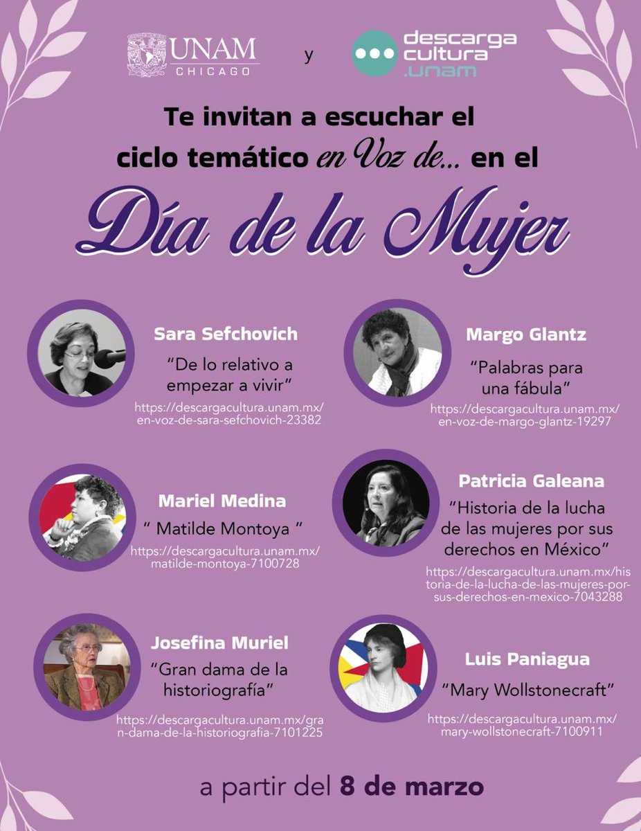 No te pierdas mañana En voz de…🎙
El podcast que habla de grandes mujeres y su legado🙆‍♀️
Una colaboración de <a href="/UNAMChicago/">UNAM Chicago</a>  y <a href="/descargacultura/">Descarga Cultura.UNAM</a>  

#UNAMChicago #UNAM #CulturaUNAM #8M #Díadelamujer #DerechosHumanos #MaryWollstonecraft #EnVozDe