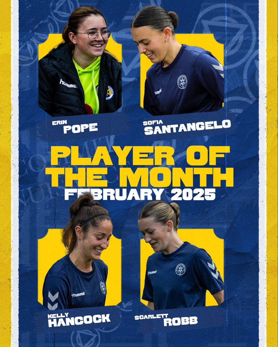 sacfcwomen's tweet photo. 🏆 Time to pick your Women's February Player of the Month!

3️⃣ Sofia Santangelo
8️⃣ Kelly Hancock 
1️⃣6️⃣ Scarlett Robb
2️⃣5️⃣ Erin Pope 

👉 Vote here: https://t.co/uUdqKhBTXi

#COMEONYOUSAINTS 😇 https://t.co/0x85Kb1GPF