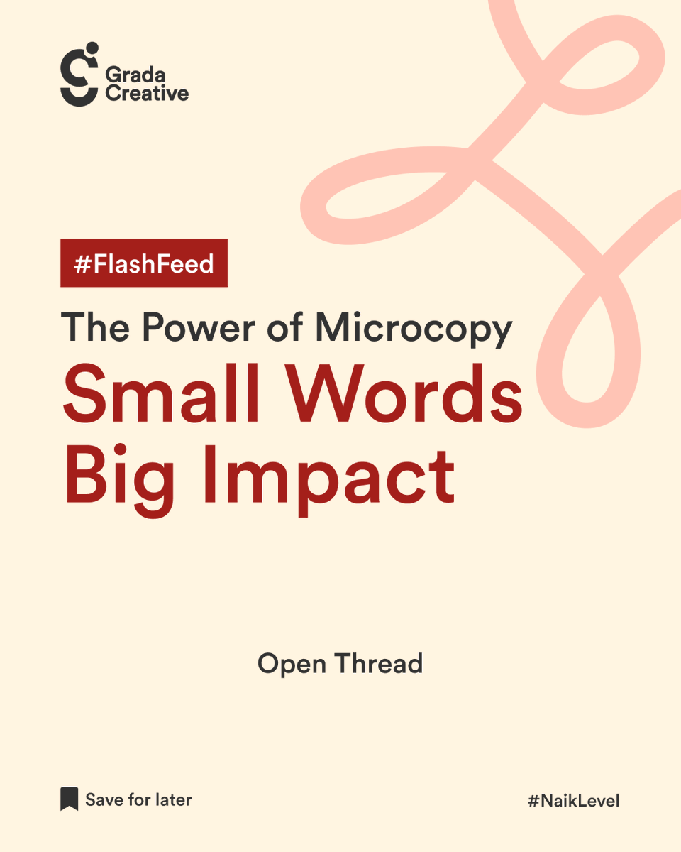 gradacreative's tweet photo. Microcopy: Small Words, Big Impact!

The tiniest words on your website or app can make or break user experience. Let’s break it down. 🧵👇 #UX #Microcopy #FlashFeed https://t.co/4MMvmf0VQw