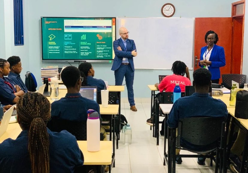A busy week for <a href="/ReidyDeclan/">Declan Reidy</a> promoting <a href="/atu_ie/">Atlantic Technological University</a> as a study abroad destination to prospective Ugandan 🇺🇬 students during <a href="/SharzConsults/">Sharz - Borderless Study Consults</a> 🇮🇪 day and numerous high school visits. #ATUGlobal