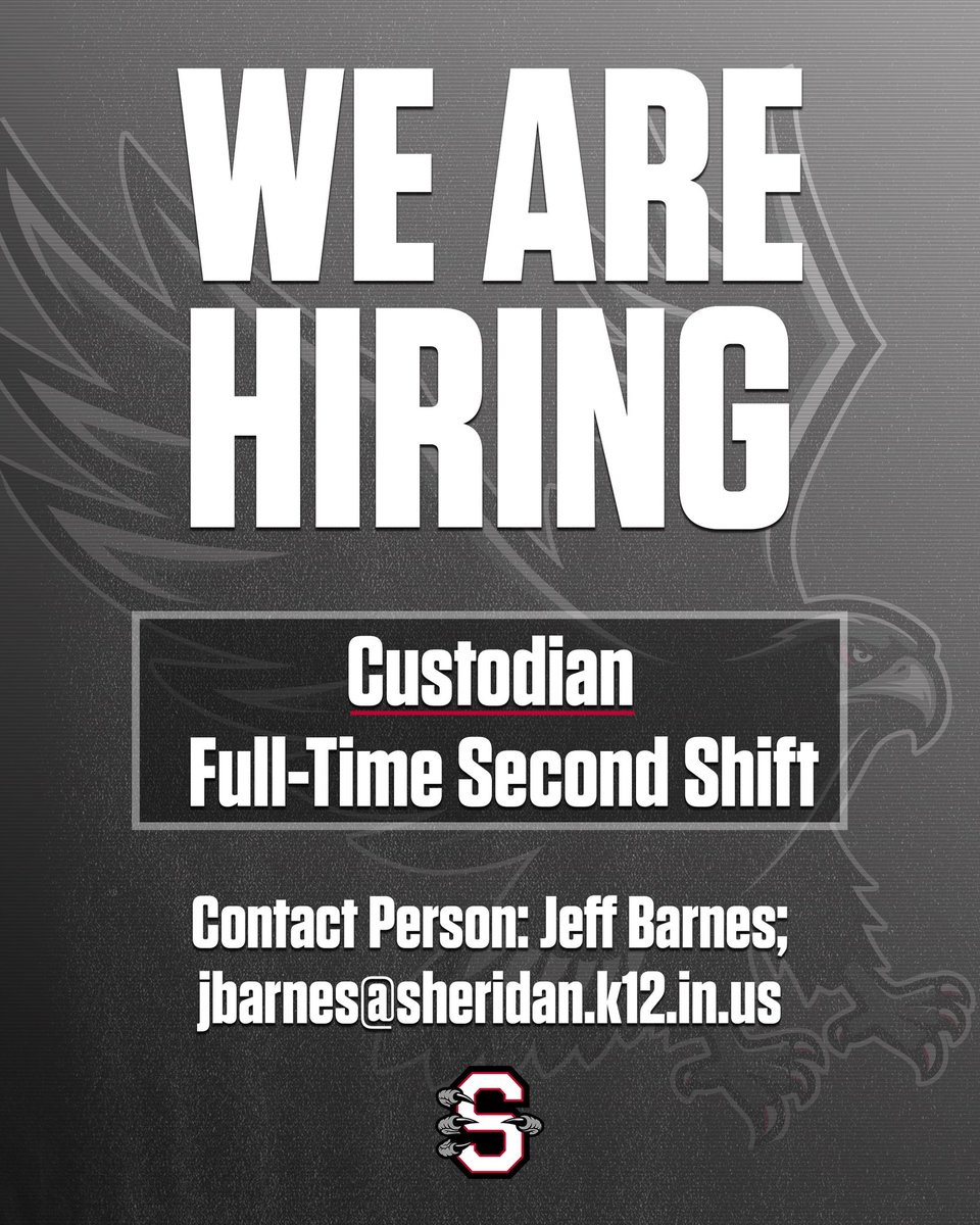 Join our team! Sheridan Community Schools is looking for a dedicated full-time custodian. If you're passionate about keeping our schools clean and safe for students and staff, we want to hear from you! Apply today and help make a difference in our community.
