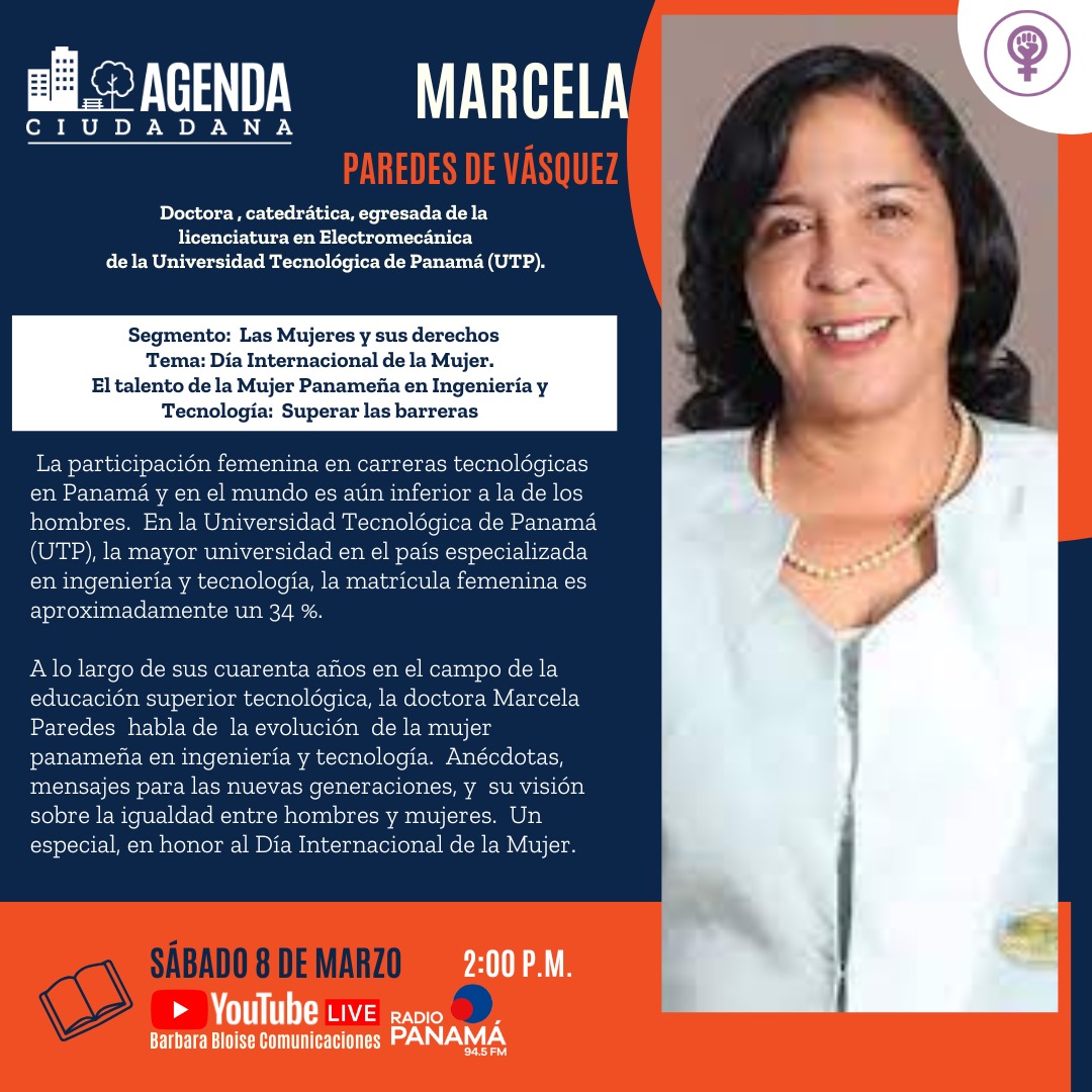 Alexis TEJEDOR-DE-LEÓN 🇵🇦 (@dralexistejedor) on Twitter photo En el marco del Día Internacional de la Mujer, intervención de colega de la <a href="/utppanama/">UTP Panamá</a> en Agenda Ciudadana con <a href="/barbarabloise/">Bárbara Bloise N.</a> #MarcelaNoImprovisa #MarcelaTieneExperiencia. En el marco del Día Internacional de la Mujer, intervención de colega de la <a href="/utppanama/">UTP Panamá</a> en Agenda Ciudadana con <a href="/barbarabloise/">Bárbara Bloise N.</a> #MarcelaNoImprovisa #MarcelaTieneExperiencia.