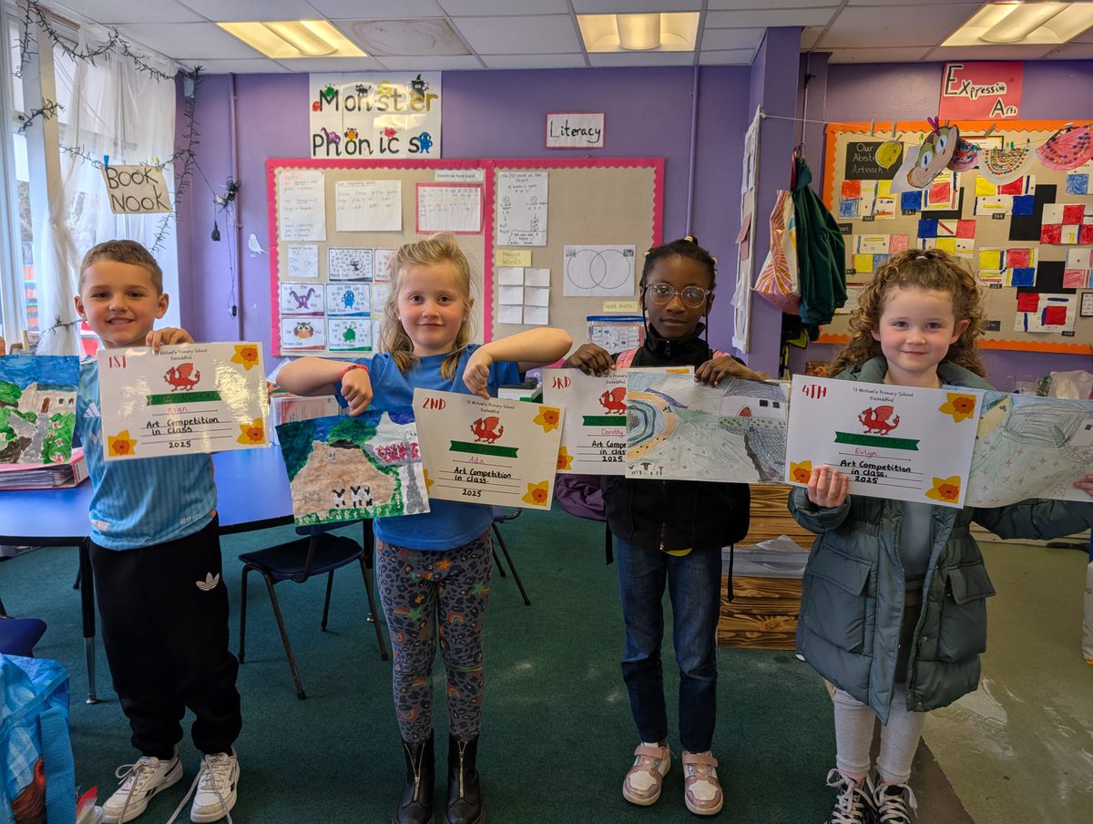 stmichaelswales's tweet photo. Dosbarth 2 - Our Eisteddfod competition winners of 2025! Da iawn 💚💛 #faith #action #success #stmichaelsway https://t.co/VtF1iNSNke