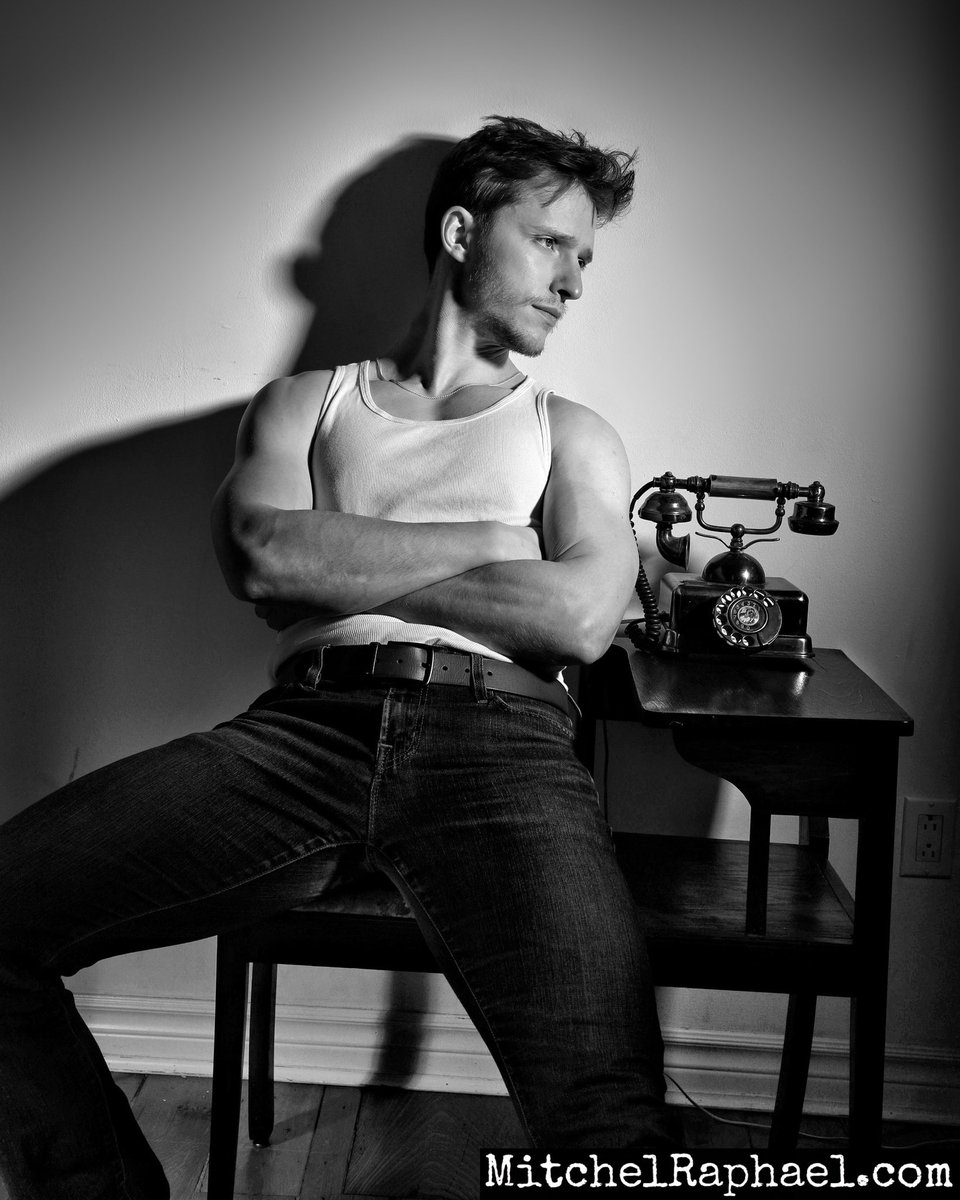 The timeless tank top in #Toronto. Much thanks to Aaron for a primo photo session. Vintage phone found at Courage My Love in Kensington Market.  #TorontoPhotographer