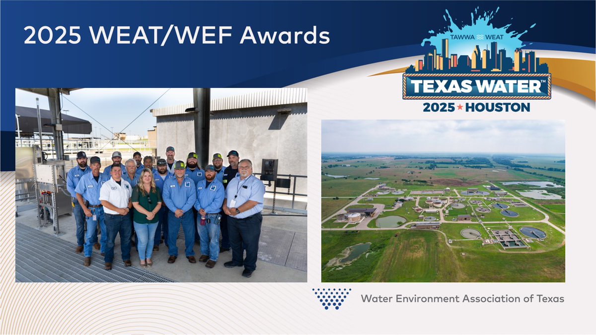 WEAT (@weatxorg) on Twitter photo Celebrating <a href="/TRAofTexas/">Trinity River Authority of Texas</a> Ten Mile Creek RWS for being awarded the <a href="/WEForg/">Water Environment Federation</a> George W. Burke, Jr. Award, which honors wastewater facilities for active and effective safety programs. We are proud that your efforts are being recognized at the national level!
#TXWater25 Celebrating <a href="/TRAofTexas/">Trinity River Authority of Texas</a> Ten Mile Creek RWS for being awarded the <a href="/WEForg/">Water Environment Federation</a> George W. Burke, Jr. Award, which honors wastewater facilities for active and effective safety programs. We are proud that your efforts are being recognized at the national level!
#TXWater25