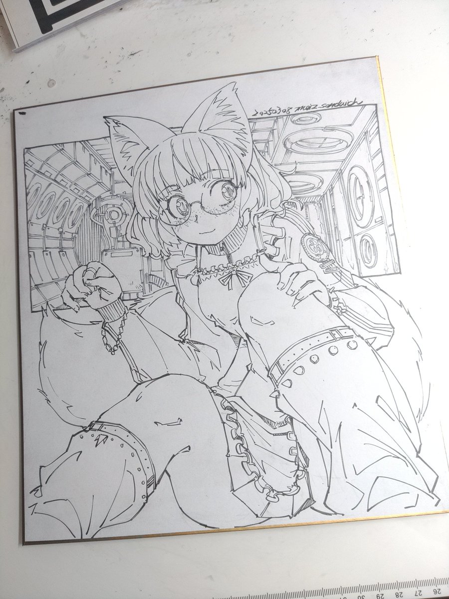 コインランドリーのジャージメイド
#ジャージメイド #線画 #色紙 #狐娘 #コインランドリー