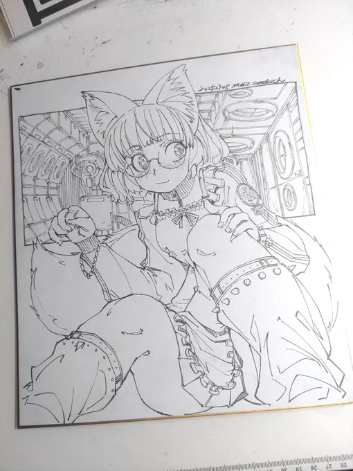 コインランドリーのジャージメイド
#ジャージメイド #線画 #色紙 #狐娘 #コインランドリー 
