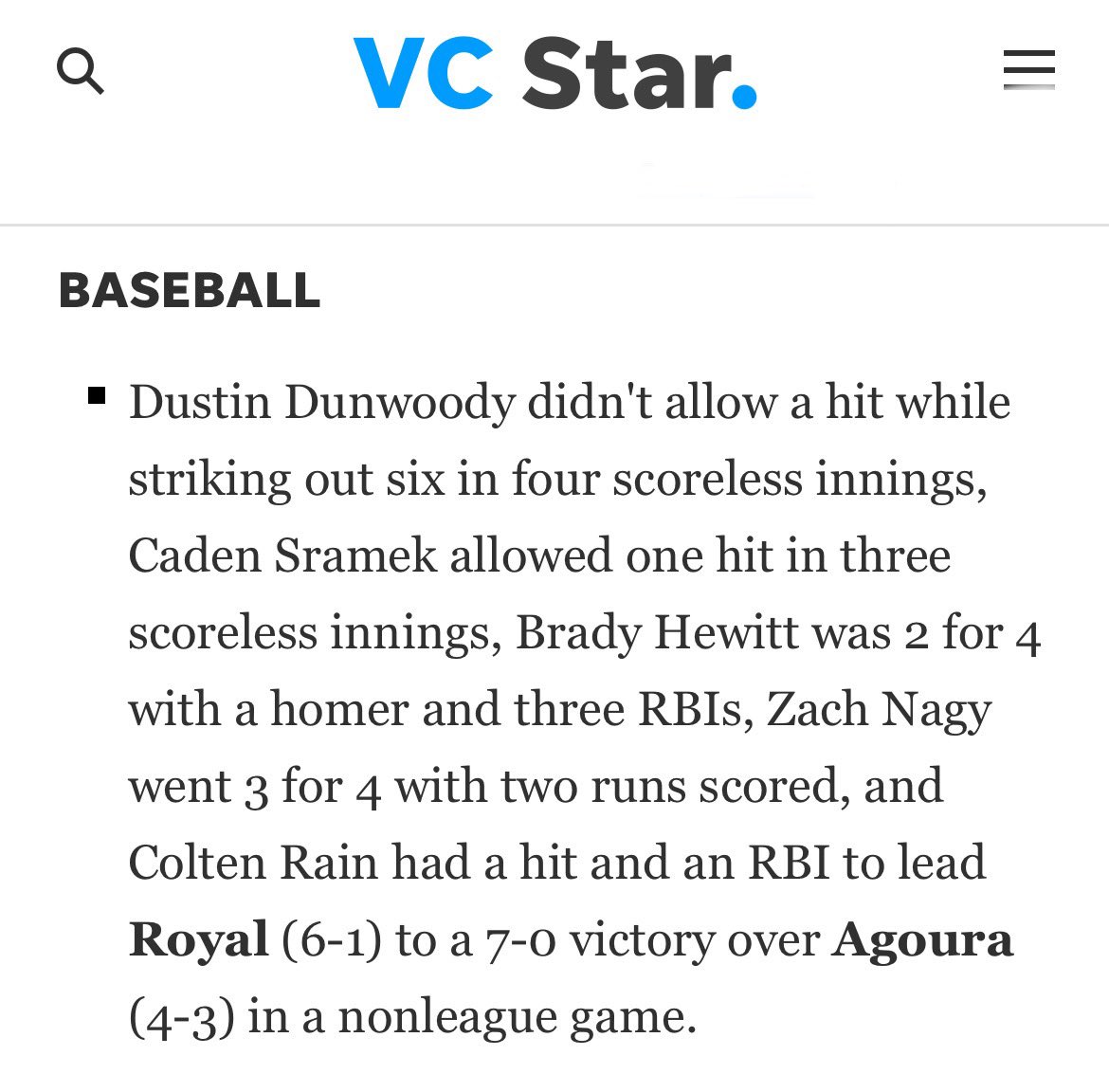 Royal HS baseball (@baseball_royal) on Twitter photo 