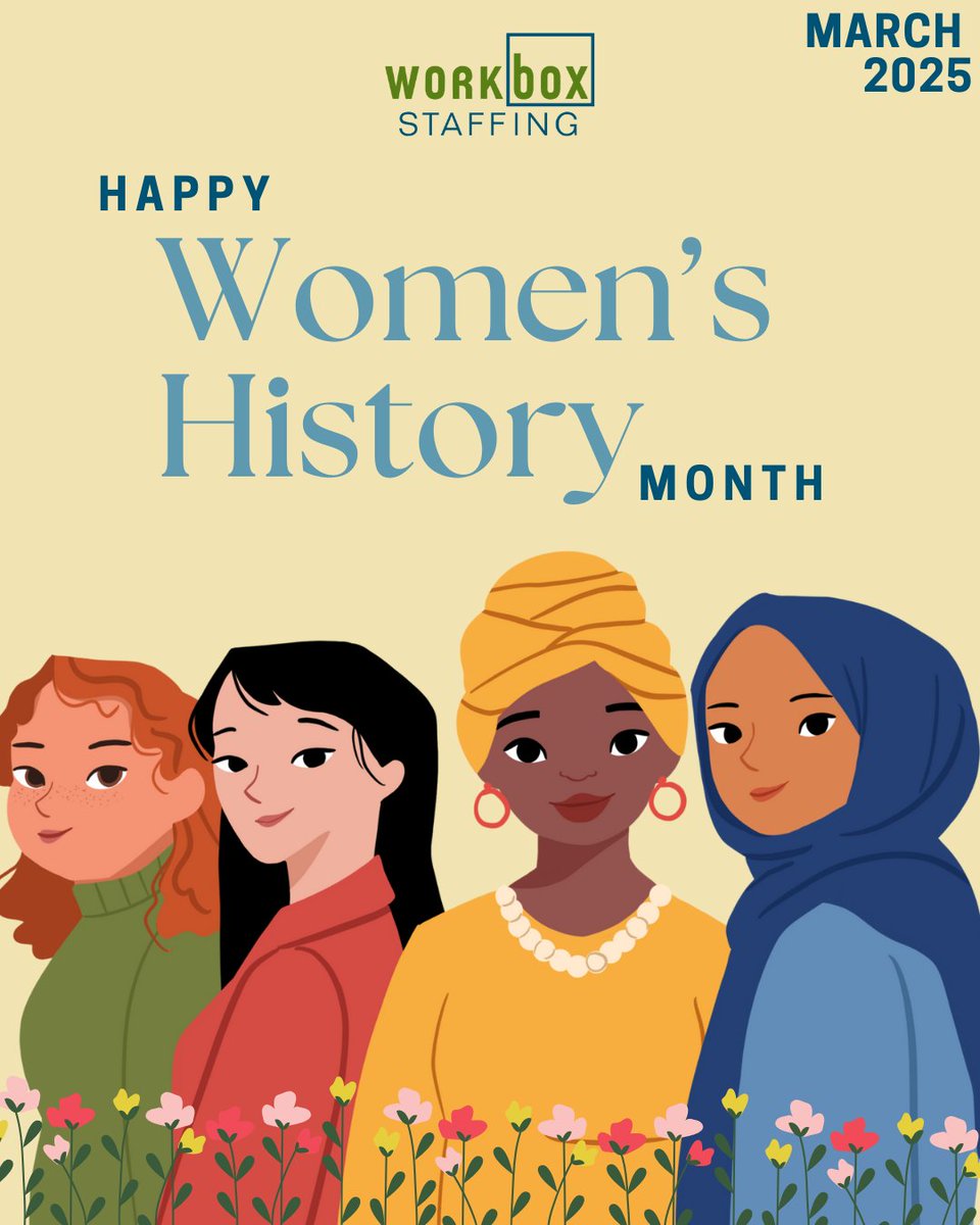 WorkboxStaffing's tweet image. March is #WomensHistoryMonth, a time to recognize the strength, leadership, and impact of women throughout history and in our workplaces today. Let’s celebrate their achievements and continue to create opportunities for future generations!

#CelebrateWomen #WorkboxStaffing