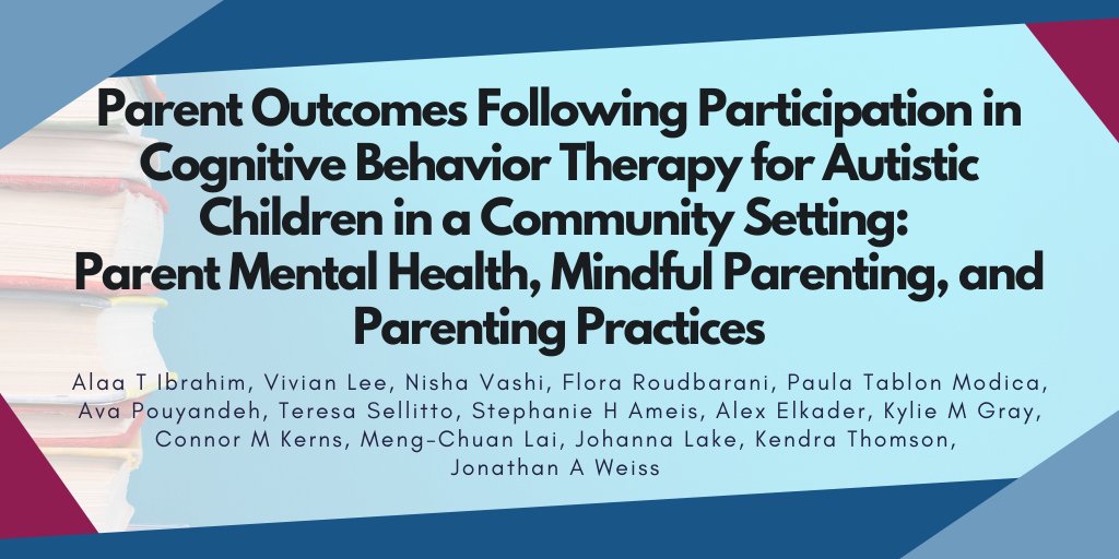 McMaster Autism Research Team (@mac_autism) on Twitter photo 📢 New pub with MacART member Dr. <a href="/VivianAprilLee/">Dr. Vivian Lee (She/Her)</a>!
📖 “Parent Outcomes Following Participation in Cognitive Behavior Therapy for Autistic Children in a Community Setting: Parent Mental Health, Mindful Parenting, & Parenting Practices”: pubmed.ncbi.nlm.nih.gov/39931741/
#Autism #Research 📢 New pub with MacART member Dr. <a href="/VivianAprilLee/">Dr. Vivian Lee (She/Her)</a>!
📖 “Parent Outcomes Following Participation in Cognitive Behavior Therapy for Autistic Children in a Community Setting: Parent Mental Health, Mindful Parenting, & Parenting Practices”: pubmed.ncbi.nlm.nih.gov/39931741/
#Autism #Research