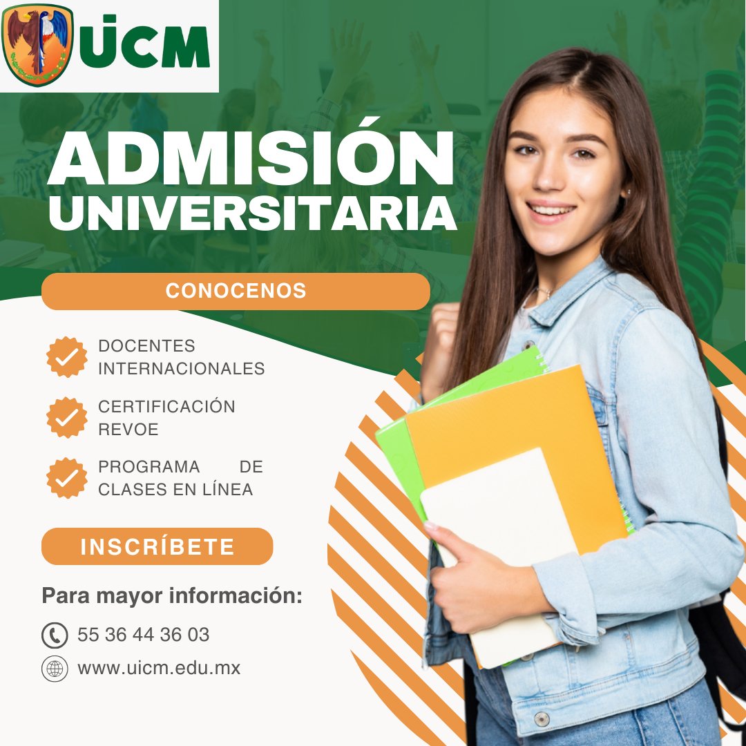 ucm_edu's tweet photo. Da el siguiente paso hacia tu futuro ​

¡Se parte de la calidad UICM!​

#VidaUniversitaria​

#AdmisiónUICM​

#Certificado https://t.co/fqJUd7RbIj