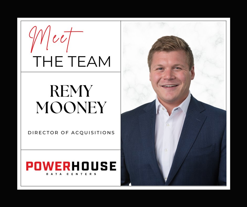 💫 Meet Remy Mooney, recently promoted to Director of Acquisitions at PowerHouse!
Remy's position includes sourcing, analyzing, and acquiring data center sites, and managing transactions from site selection through closing. 
Remy is active in golf, paddle tennis and boxing!