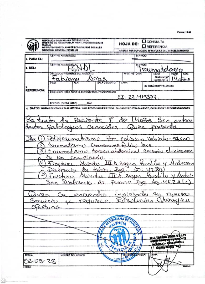 Ear636's tweet image. Fabiana Arias es una estudiante de 3er año del liceo donde trabajo.

Quien pueda colaborar se lo agradecería de corazón.
Se encuentra hospitalizada en  el Angel Larralde conocido como  hospital Carabobo.

El rt también es de mucha ayuda.
Dejo informe.
Gracias, gracias, gracias.
