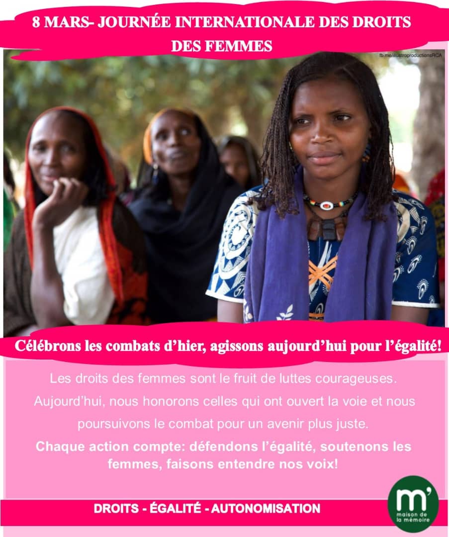 Les droits des femmes sont des droits humains. Agissons ensemble ! 
#8Mars
<a href="/ophelie_manda/">Ophelie Manda</a> <a href="/PascaleGaby/">Pascale Gaby</a> 
<a href="/SorrowNgbo/">Srw Ngbo 🛡</a> <a href="/UE_Centrafrique/">Union européenne en République Centrafricaine</a> <a href="/UNFPARCA/">UNFPA République Centrafricaine</a> <a href="/FranceBangui/">La France à Bangui</a> <a href="/onufemmesrca/">ONU Femmes en République Centrafricaine</a>