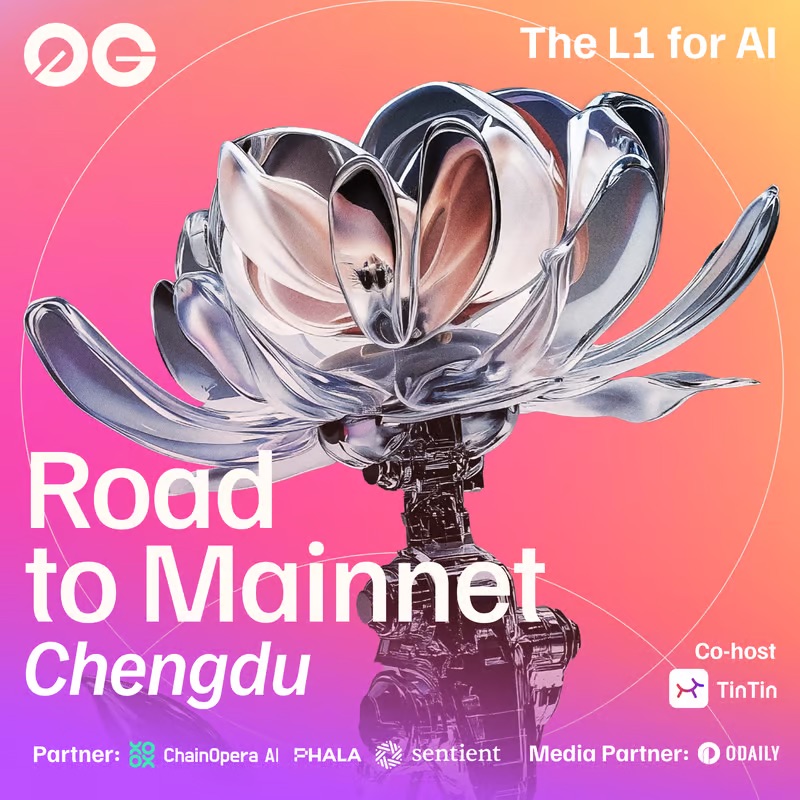 ⏳ We’re counting down the minutes, Chengdu!

Today, join us at the 0G Road to Mainnet event to explore the future of decentralized AI. (Ø,G)s, unite! 🐼

🗓️ March 8 | 🕰️ 2 PM - 4:30 PM GMT+8
🔗 RSVP: lu.ma/q2bwwhs3
