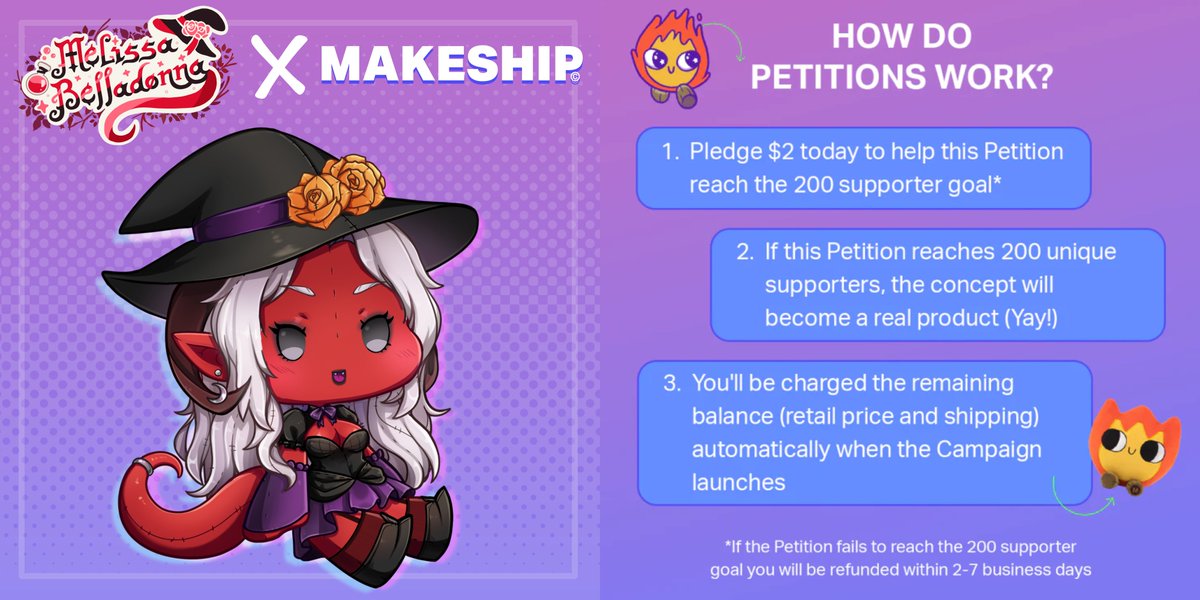 ✨ MELISSA X MAKESHIP PLUSHIE PETITION IS LIVE! ✨

Every $2 Pledge will add 10 minutes to the Subathon Timer for the entire ten day campaign duration 🙏

🔗 makeship.com/petitions/tief…