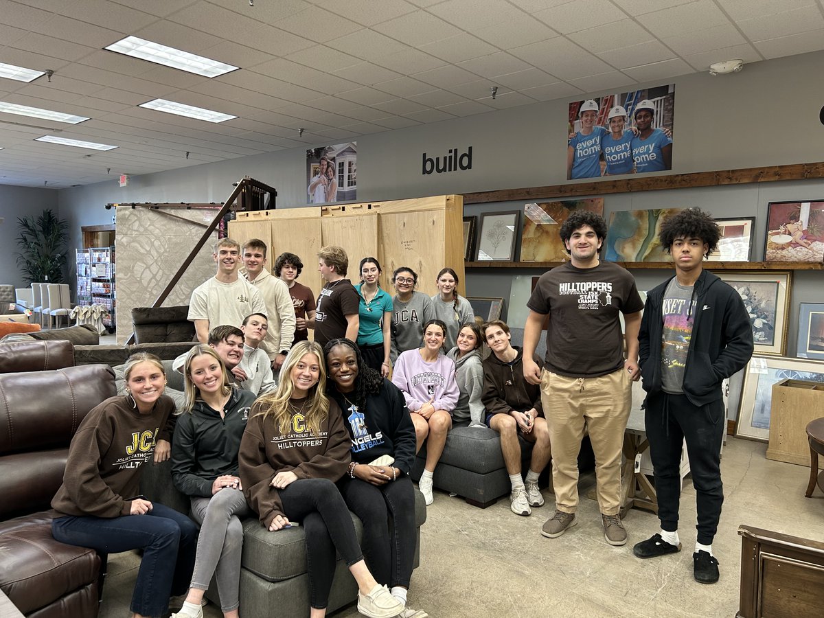 Recently, our National Honor Society members exhibited the pillar of "service" as they volunteered at the Joliet ReStore - Habitat for Humanity. We are always proud of our students' volunteering efforts. #OnwardJCA