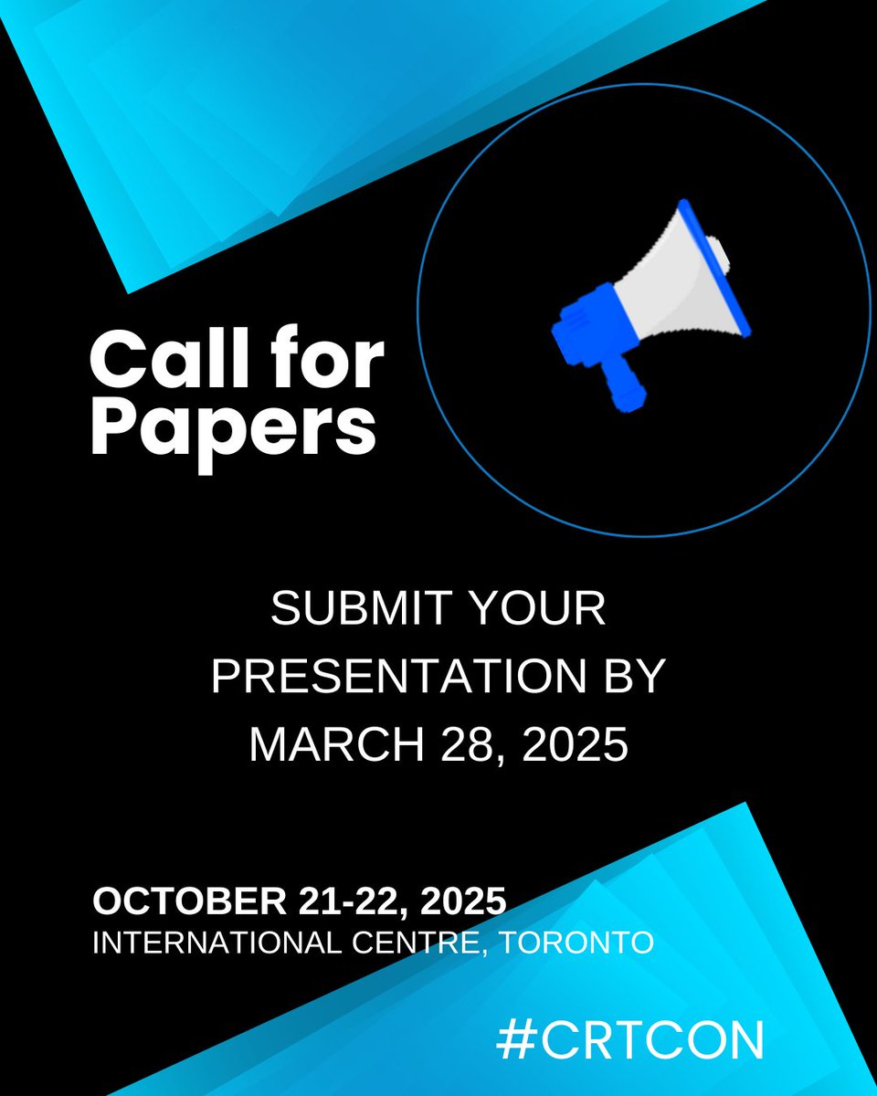 3-DAYS to Deadline! This is your opportunity to join a select group of Speakers at Canada's premier conference addressing business continuity. Submit your presentation through our online portal here: reg.unityeventsolutions.com/se/CRTPRES/CFP