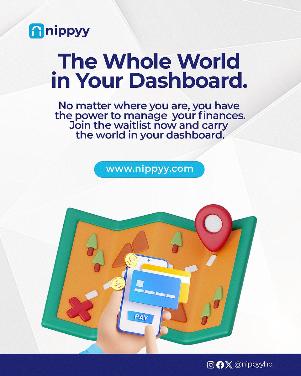 nippyyverse's tweet image. The Whole World in Your Dashboard.
With Nippyy, you can send and receive money across borders effortlessly. No matter where you are, you have the power to manage your finances.
Join the waitlist now and carry the world in your dashboard.
nippyy.com