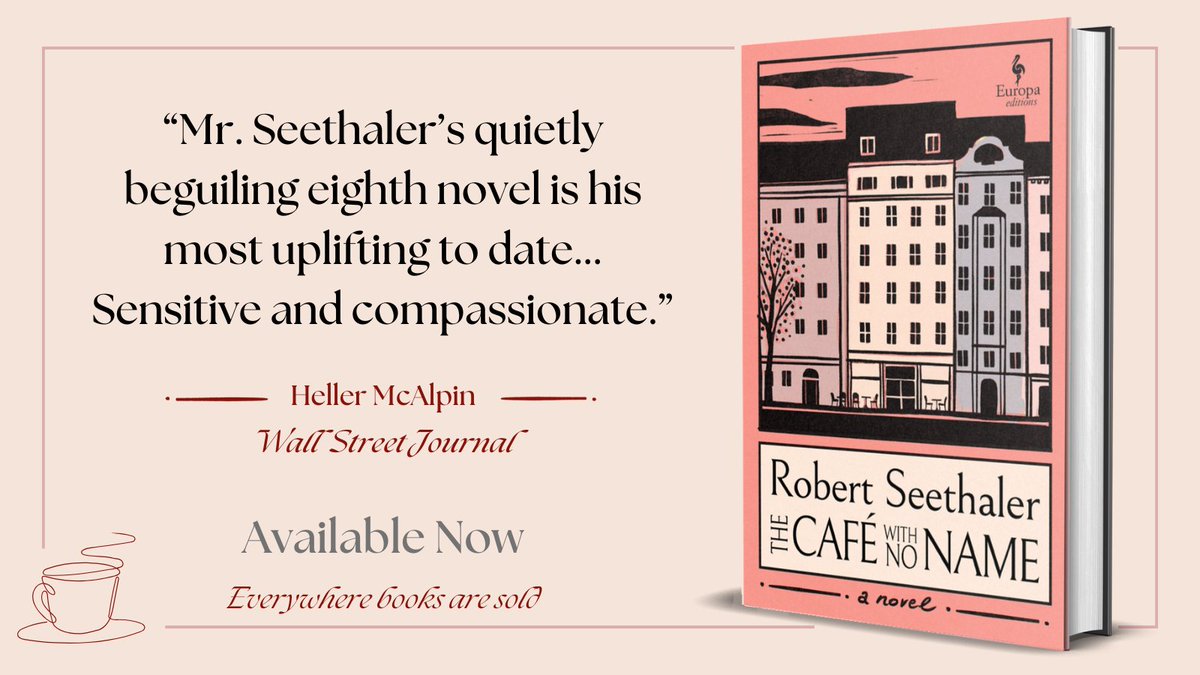 Europa Editions (@europaeditions) on Twitter photo “The sense of community that emerges in the nameless coffee house recalls the connections forged... in Haruki Murakami’s stories and in Satoshi Yagisawa’s novel ‘Days at the Morisaki Bookshop’.”
<a href="/hellermcalpin/">Heller McAlpin</a> in <a href="/WSJBooks/">WSJ Books Section</a> on THE CAFÉ WITH NO NAME
tinyurl.com/yf9fn32j “The sense of community that emerges in the nameless coffee house recalls the connections forged... in Haruki Murakami’s stories and in Satoshi Yagisawa’s novel ‘Days at the Morisaki Bookshop’.”
<a href="/hellermcalpin/">Heller McAlpin</a> in <a href="/WSJBooks/">WSJ Books Section</a> on THE CAFÉ WITH NO NAME
tinyurl.com/yf9fn32j