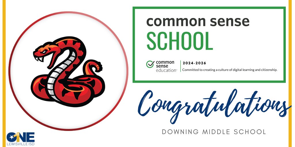 LISD Digital Learning (@digitallisd) on Twitter photo Congratulations <a href="/DowningMS/">Downing MS</a> staff for renewing your <a href="/CommonSenseEd/">Common Sense Education</a> School Recognition! We appreciate all that you do for your staff, students, and community! <a href="/LoriLitchfield/">Lori Litchfield</a> <a href="/ChantellUpshaw/">Chantell Upshaw</a> <a href="/LewisvilleISD/">Lewisville ISD</a> #DigitalLISD #LISDLib #oneLISD Congratulations <a href="/DowningMS/">Downing MS</a> staff for renewing your <a href="/CommonSenseEd/">Common Sense Education</a> School Recognition! We appreciate all that you do for your staff, students, and community! <a href="/LoriLitchfield/">Lori Litchfield</a> <a href="/ChantellUpshaw/">Chantell Upshaw</a> <a href="/LewisvilleISD/">Lewisville ISD</a> #DigitalLISD #LISDLib #oneLISD