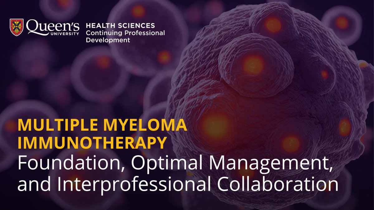 CPD - Queen's U Health Sciences (@cpd_fhs_queensu) on Twitter photo New Free Course on Multiple Myeloma Immunotherapy + Patient Guide Now Available! Enroll here: healthsci.queensu.ca/opdes/cpd/educ…
🌍 Open to all healthcare professionals—share with your network! <a href="/QueensUHealth/">Queen's Health Sciences</a>
#MultipleMyeloma #Oncology #BCMA #HealthcareEducation #CPD New Free Course on Multiple Myeloma Immunotherapy + Patient Guide Now Available! Enroll here: healthsci.queensu.ca/opdes/cpd/educ…
🌍 Open to all healthcare professionals—share with your network! <a href="/QueensUHealth/">Queen's Health Sciences</a>
#MultipleMyeloma #Oncology #BCMA #HealthcareEducation #CPD