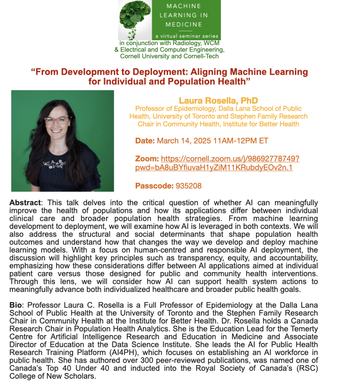 Machine Learning in Medicine Webinar tweet media