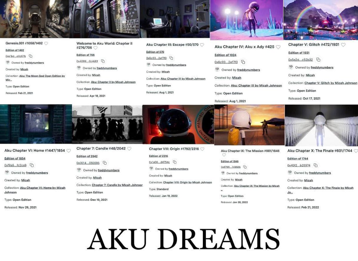 AKU is the story of a boy with big dreams of becoming an astronaut. There are 10 chapters showing the journey to AKUTARS, created by former <a href="/MLB/">MLB</a> player who gave up the bat for a paint brush and some charcoal <a href="/Micah_Johnson3/">Micah Johnson 👨🏾‍🚀🚀</a> I’m happy to own all 10 chapters #WeAreAku MG!