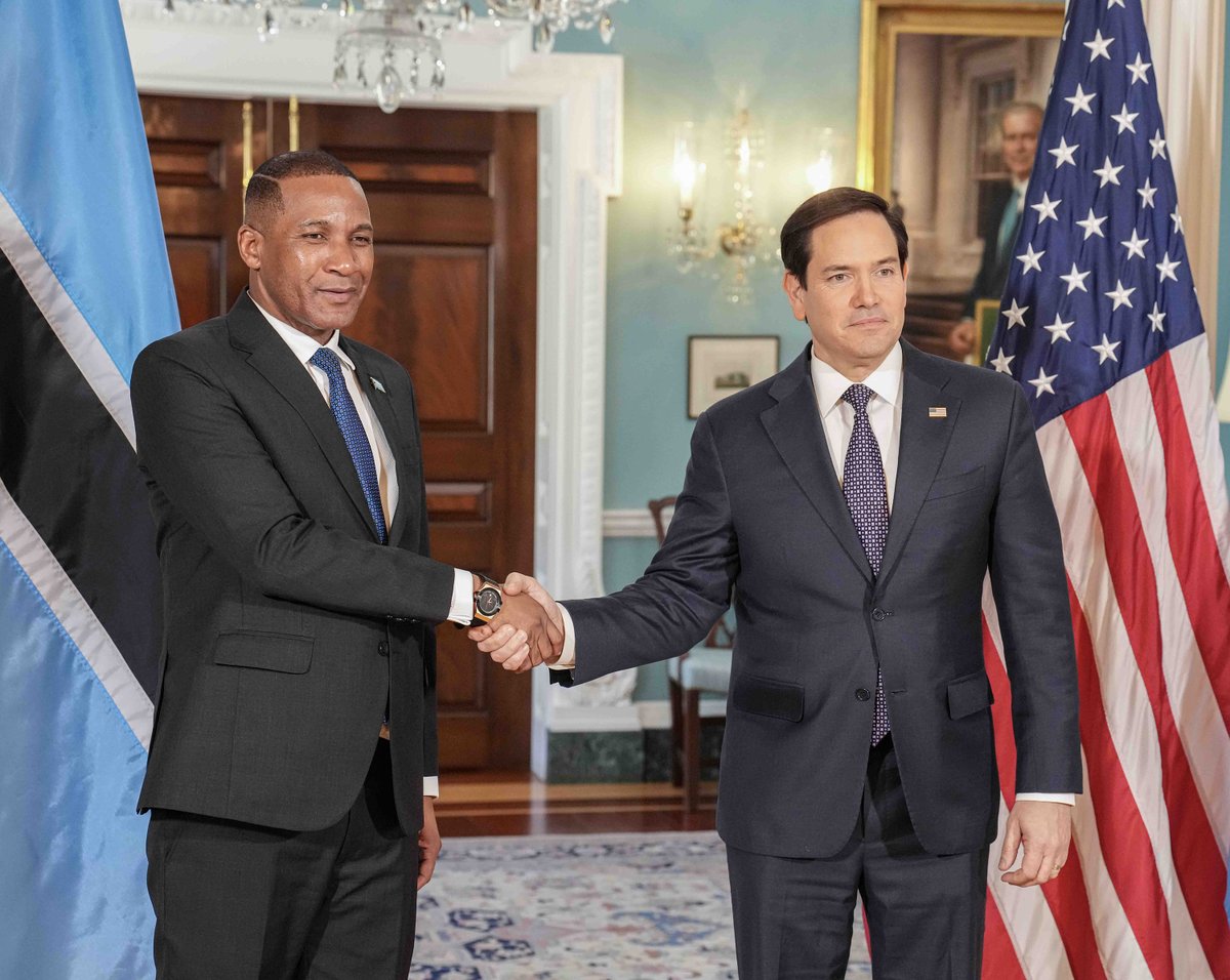 In my meeting with Botswana's President <a href="/duma_boko/">Duma Gideon Boko</a>, we talked about strengthening our partnership to make both our nations stronger and more prosperous. I also congratulated Botswana’s launch of their first-ever satellite with <a href="/SpaceX/">SpaceX</a>.
