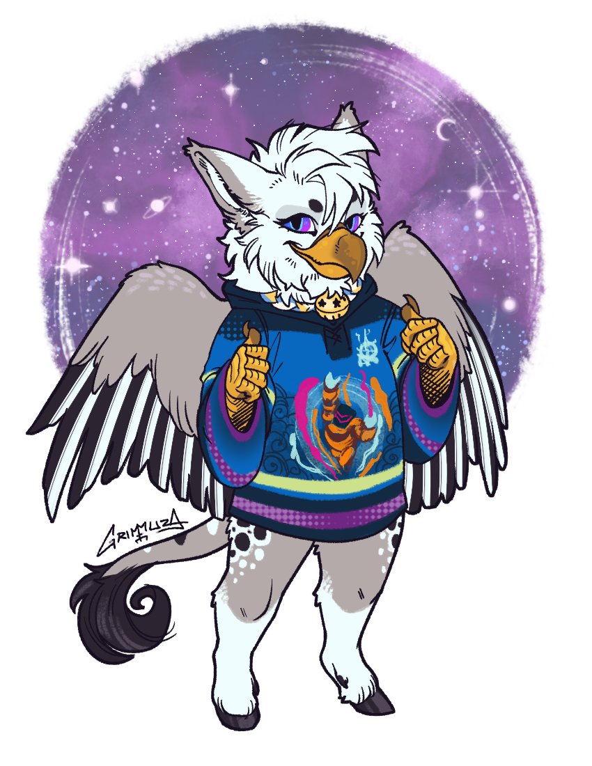 Another jersey YCH shoots n' scores! For the most loveliest, <a href="/AnchorBovidsaur/">Kosmo🪽Hippogryph🔜CHOMP🐊</a> 🥰💖