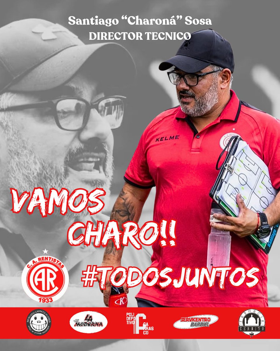 ClubRentistas's tweet photo. Mañana comienza una nueva ilusión y Santiago Sosa será el capitán del barco que nos llevará a primera división. 
En vos depositamos toda nuestra esperanza y nuestro apoyo. 

Confiteria La Moderna Mercado Cárnico Flores 
Polideportivo Carrasco Servicentro Barbiel Farmacia Cerrito https://t.co/8zIzZldB8y
