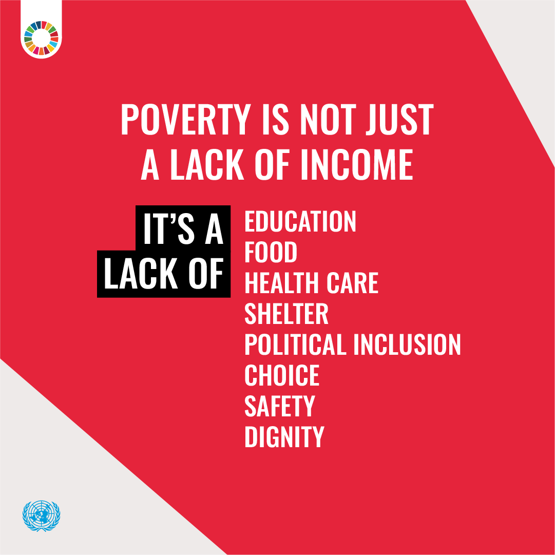 UN's tweet photo. Everyone has the right to live free from poverty and the chance to thrive.

The #GlobalGoals aim to help eradicate poverty so all people, everywhere, can live with dignity and prosperity. https://t.co/CrmkDzrh2l https://t.co/VpSyBuN3Ws
