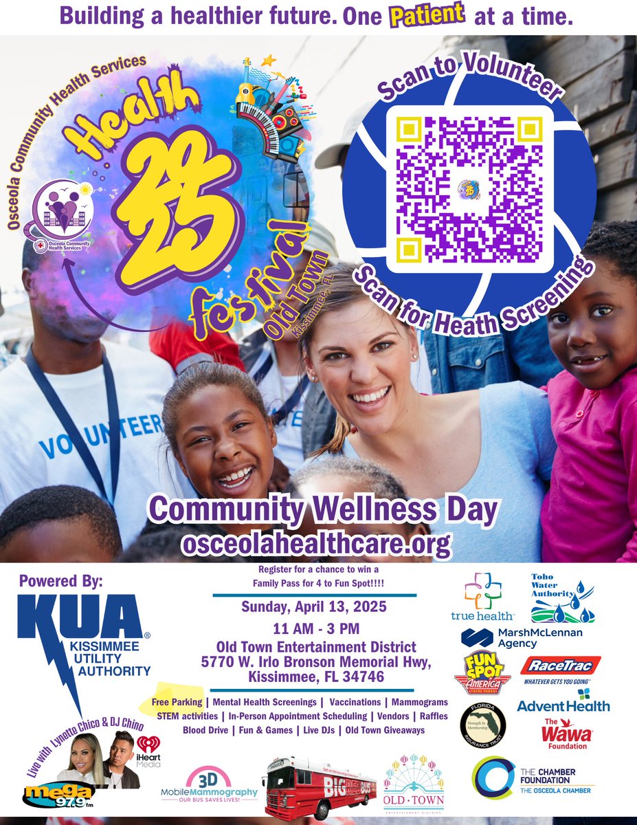 Osceola County! We are hosting a community wellness day. Come on out and get excited about your health.