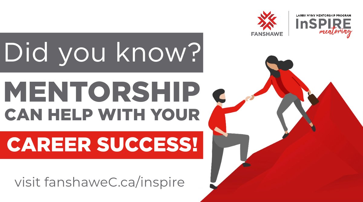 Build meaningful connections and network with your industry. InSPIRE Mentoring offers mentorship opportunities and experiences to guide you in working toward your career goals.  Choose from industry or peer mentorship and register at fanshawec.ca/inspire!