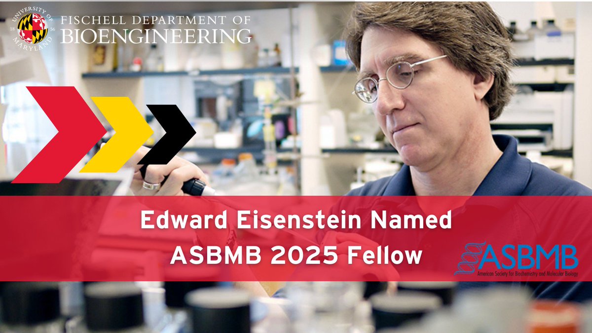 Congratulations to BIOE Associate Professor Edward Eisenstein, for being named a 2025 Fellow of the American Society for Biochemistry and Molecular Biology <a href="/ASBMB/">ASBMB</a>!

Read more at: bioe.umd.edu/news/story/edw…