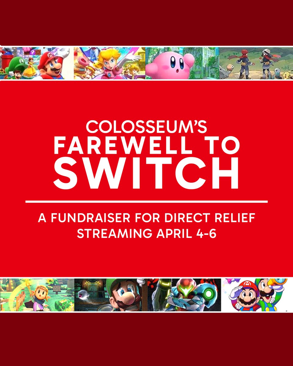 This April, creators from the Colosseum community are coming together to celebrate the legacy of the Nintendo Switch.

Schedule and more information will be shared soon.