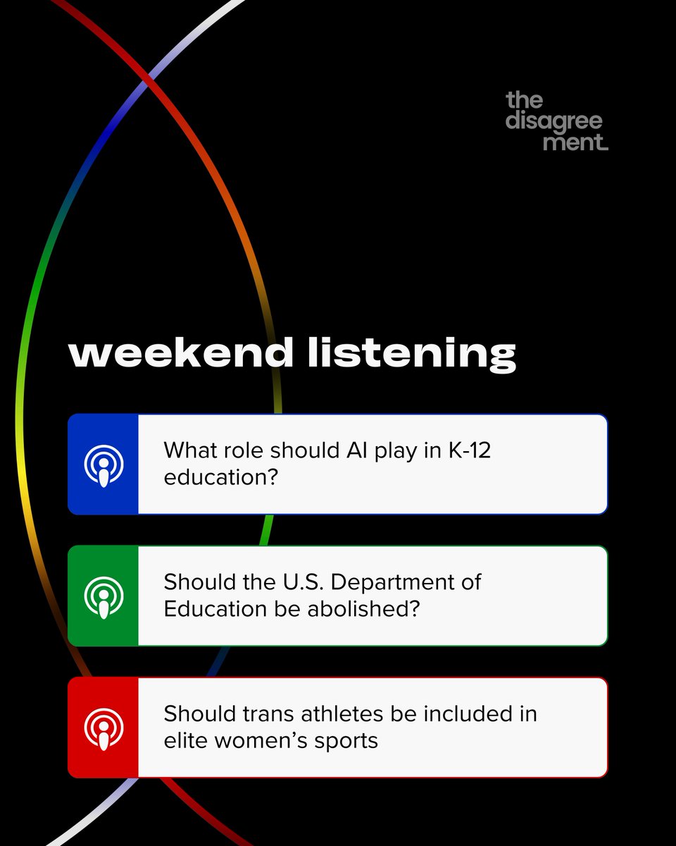 🎧: Catch up on the latest episode of #TheDisagreement this weekend.

All episodes are available on Apple Podcasts and Spotify or at this link: thedisagreement.substack.com/podcast