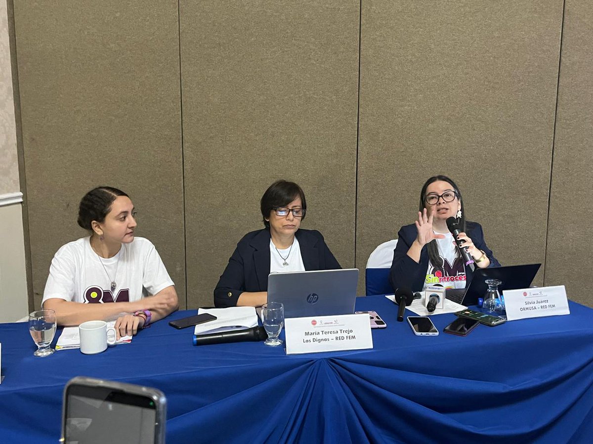 La Red Feminista, integrada por <a href="/LasDignasES/">LasDignasFeministas</a>, <a href="/Las_Melidas/">Las Mélidas</a> y <a href="/ORMUSA_ONG/">ORMUSA</a>, se pronunció este viernes para denunciar los retrocesos en los derechos de las salvadoreñas en el contexto del Día Internacional de la Mujer #8M.