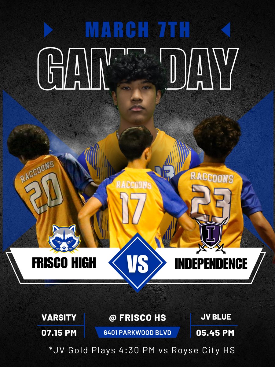 Game Day #13 at The Den

JV2 - 4:30 vs Royce City
JV - 5:45 vs Independence
Varsity - 7:15 vs Independence