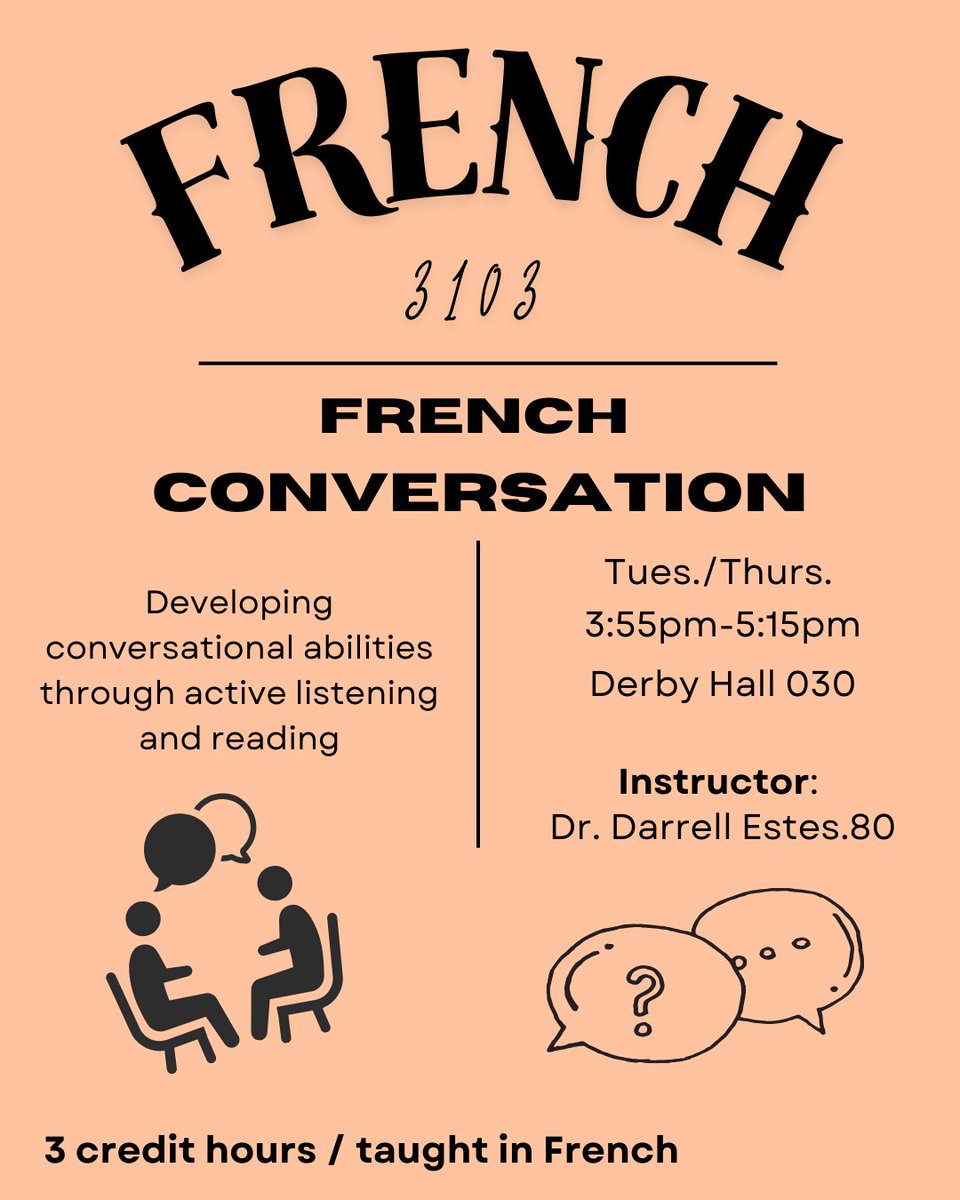 AUTUMN '25 COURSE OFFERING:
French 3103: French Conversation

For more information, please visit the link below:
frit.osu.edu/autumn-2025-co…